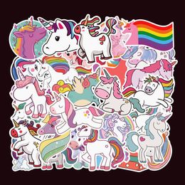 50pcs Lot Fashion Cartoon Unicorn Car Graffiti Stickers Removable Waterproof PVC Skateboard Motorcycle Bike Laptop Stickers346Q