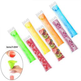 Popsicle Molds Bags, Disposable DIY Ice Pop Mold Bags for Gogurt, Ice Candy, Otter Pops or Freeze Pops Popsicle Bags Maker With A Funne Drlr