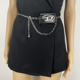 Belts Y2K Metal Chain Women Belt Waist Bag Dress Jeans Lady Waistband Accessories Body Fashion