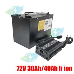 72v 30ah 40Ah lithium ion battery with BMS for electric bike Vehicles Golf Cart 3000w tricycle scooters + 5A charger