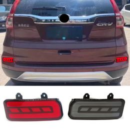 Car LED Bumper Reflector Lights For Honda CRV CR-V 2015 2016 Tail light Brake light Rear Fog Lamp with Turn signal Light Red