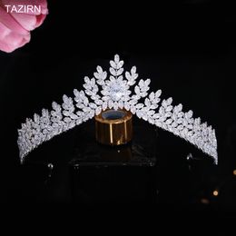 Wedding Hair Jewelry TAZIRN 5A Zircon Shining Crown for Women Birthday Prom Dinner Elegant Accessories Handmade CZ Tiaras Gift Girls 230815