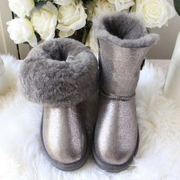 Boots 2023 Fashion Women Boots 100% Natural Fur Snow Boots Women Genuine Sheepskin Leather Warm Wool Women Winter Boots Shoes