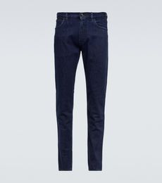 Jeans for Mens Long Pants Italian Design Loro Piana Doccio Slim Jeans Europoean and American Solid Pant