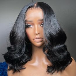 5x5 Lace Closure Wig 180% Density Brazilian hair Transparent Lace Frontal Wig Body Wave Bob Wig Brazilian Human Hair Wig Virgin Remy Hair