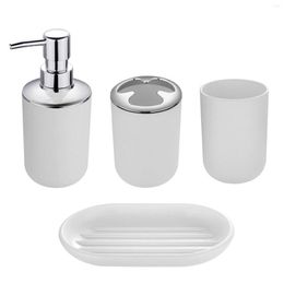 Bath Accessory Set 4pcs Soap Dish Tumbler Liquid Bottle Home Anti Slip El Space Saving Gift Shower Toothbrush Holder Bathroom Accessories