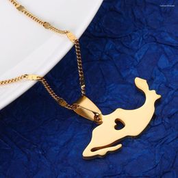 Pendant Necklaces Stainless Steel Mexico Map Necklace Gold Color Mexican Maps Trendy Heart Jewelry