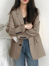 Women's Suits Women Coat Korean Fashion Loose Leisure Autumn Small Blazer Versatile Solid Colour Top Female Jacket Commuting Coats