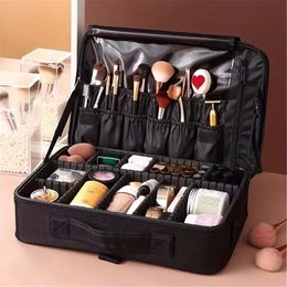 1pc Premium Large-capacity Cosmetic Storage Box, Portable Detachable Divider Tool Box, Waterproof And Wear-resistant Makeup Case Bag