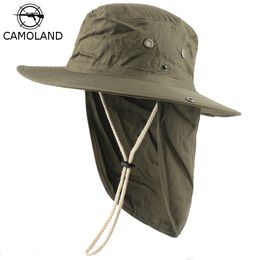 Wide Brim Hats Bucket Hats CAMOLAND Women Summer Sun Hats With Neck Flap Outdoor UV Protection Fishing Hat For Men Bucket Cap Wide Brim Hiking Hats 230816