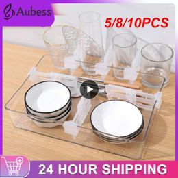 Storage Bottles 10PCS Refrigerator Partition Adjustable Transparent Kitchen Bottle And Jar Finishing Rack