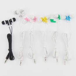 Disposable Colourful Black 3.5mm In Ear Earbuds Wired Earphones for MP3 MP4 Cell Phone Tablet Headset One Time Use