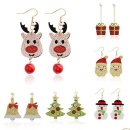 Dangle Chandelier Selling Christmas Earrings Colorf Layered Santas Deer Women Gifts Jewellery Drop Delivery Dh1Ay