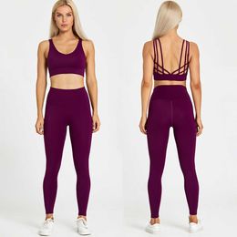 LU LU Cloud Custom Hi 2 Piece Sets Womens Outfits Brushed Nylon Legacy Leggings Monarch Sports Bra Cute Active Wear Gym Yoga Set