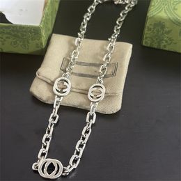 Retro Pendant Necklace GGity Double letter G logo Jewellery brand Designer men Woman 925 silver long Necklaces 077