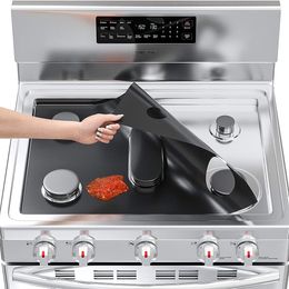 Stove Liners Protector Cover 5 Holes Gas Stove Stovetop Burner Protectors for Samsung Gas Ranges 0.2mm Ultra Thin Easy Clean Stove Guard Kitchen Accessories