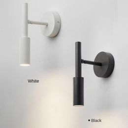 Wall Lamp Modern Minimalist Adjustable Angle Lamps Living Room Bedroom Bedside LED Indoor Black White Aisle Lighting Decoration