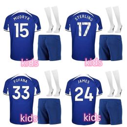 23 24 kids football kits ENZO NKUNKU Soccer JerseyS RETRO COLLECTION MUDRYK GALLAGHER STERLING jersey 2023 2024 FOFANA Black Out football shirt