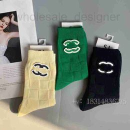 Socks & Hosiery Designer British style sock leather label with small x square three-dimensional design crew socks for men women couple college Korean version, ins trend