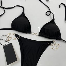 Swimsuit Designer Letter Chain Beachwears Women Bikini Sexy Ladies Summer Solid Color Swimwears For Gift Holiday Size S-XL