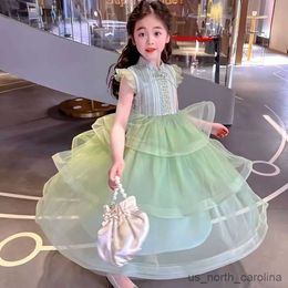 Girl's Dresses Girls' Dress Summer 2023 New Children's Chinese Style Skirt Mesh Fluffy Skirt Baby Birthday Princess Dress R230816