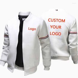 Men's Jackets Custom Logo Men Hoodies Jacket Autumn Long Sleeve Casual Sport Zip Cardigan Coat Pullover Sweatshirts Drop Wholesale