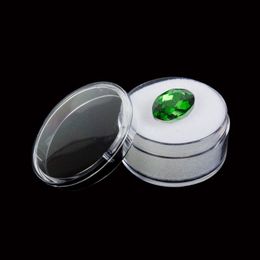 Small Loose Diamond Gemstone Display Box Round Jewelry Show Box Case Container Holder with Clear Top Lids and Sponge White and Black Nwmjs