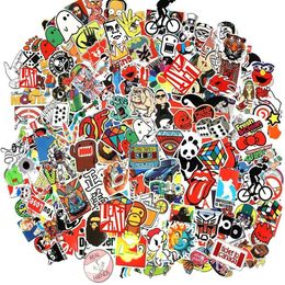 Cool Sticker 100pcs Random Music Film Vinyl Skateboard Guitar Travel Case Sticker Door Laptop Luggage Car Bike Bicycle Stickers289j