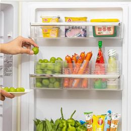 Storage Bottles Refrigerator Side Door Hanging Box Organiser Bins Clear Plastic Pantry Cabinet Fridge For Kitchen Food Snack