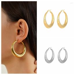 Hoop Earrings INS Style 316 Stainless Steel Chunky For Women Gold/Silver Colour Fashion Party Jewellery