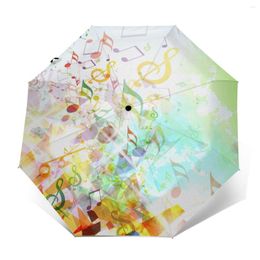 Umbrellas Abstract Shattered Music Notes Background Windproof Automatic Folding Inverted Umbrella Portable Paraguas For Man Woman