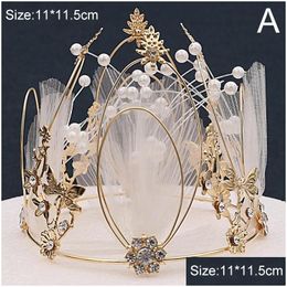 Other Event Party Supplies 1Pc Crown Cake Decoration Topper Romantic Pearl Garland Happy Birthday Children Hair Ornaments Wedding Dhi6H