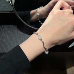 Link Bracelets Kiss Jewelry Korean Fashion Irregular Line Glass Beads Bracelet For Women Y2K Kpop Bangles 2023 Trendy Party Gift