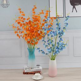 Decorative Flowers 1 Bundle 40 Heads Plastic Butterfly Orchid Vases Home Decor Wedding Christmas Gifts Box Artificial Flower