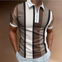 Mens Polos Breathable Polo shirt mens casual patchwork slim summer home plussize clothing commercial Tshirt t 230815