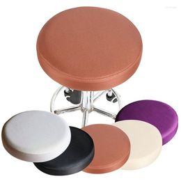 Chair Covers Round Stool Slipcover Washable Stretch Cover Solid Color Dining Seat Case For Barliving Room Home El Banquet Textile