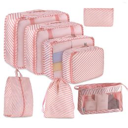 Storage Bags 8Pcs Travel Organizer Portable Luggage Clothes Tidy Pouch Suitcase Packing Laundry Bag Case