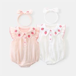 Rompers Idea Baby Girl Summer born Princess Super Cute Bodysuit Pure Cotton Outerwear Triangle Wrap Bottom Coat 3193 230816