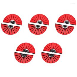 Decorative Figurines 10 Pieces Large Folding Fan Nylon Cloth Handheld Chinese Tai Chi Decoration Fold Hand Fan(Red)