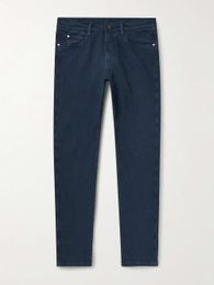 Jeans Mens Designer Long Pants Relaxed Designs Loro Piana New Blue Slim-Fit Jeans Europoean and American Solid Pant