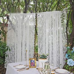 Curtain French Lace Window Curtains For Living Room Balcony Bedroom Modern Tulle Voile Organza Fabric Drapes Wedding Arch Decor