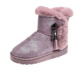 Boots 2023 New Warm Women' Snowboots With Heavey Plush Shiny Suede And Fringe Chain For Girls' Snow Boots 3 Colors Szie 35-41L0816