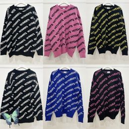 Men's Sweaters Oversize VETEMENTS Sweater Full Jacquard Letters Pattern Knitting Sweatshirt for Men Women Vetements Pullovers 230815