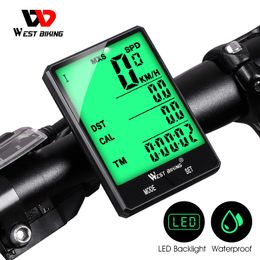 Bike Computers WEST BIKING 28" Bicycle Computer Professional Wireless Wired Odometer MTB Speedometer Rainproof Stopwatch Cycling 230815