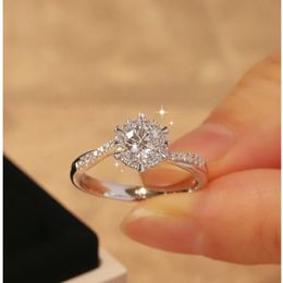 Wedding Rings 1ct White Gold Engagement Opening for Women S925 Sterling Silver Brand Fine Jewellery Certificate Drop 230816