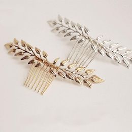 Hair Clips Simple Wedding Comb Gold Colour Silver Leaf Bridal Vine Accessories Women Headwear Crown