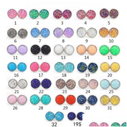 Stud Fashion 8Mm 10Mm 12Mm Handmade Druzy Earrings Trendy Womens Simple Stainless Steel Tone Wholesaling Resin Stone Earring Drop De Dhws9