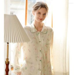 Women's Sleepwear 2023 Pajamas Women Satin Loungewear Sweet And Cute Long Sleeve Suit Comfortable Pyjama Pour Femme Viscose Home Clothes