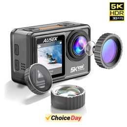 Weatherproof Cameras CERASTES Action Camera 5K 4K 60FPS EIS Interchangeable Lens 48MP Zoom Electronic Stabilizer WiFi for Vlog 230816