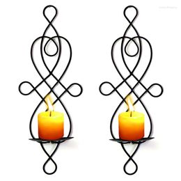 Candle Holders 1pc Chinese Knot Shape Candlestick Party Decoration Metal Wall Hanging Decor Art Crafts Sconces Pillar Holder